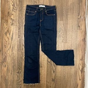 Zara raw hem cropped jeans